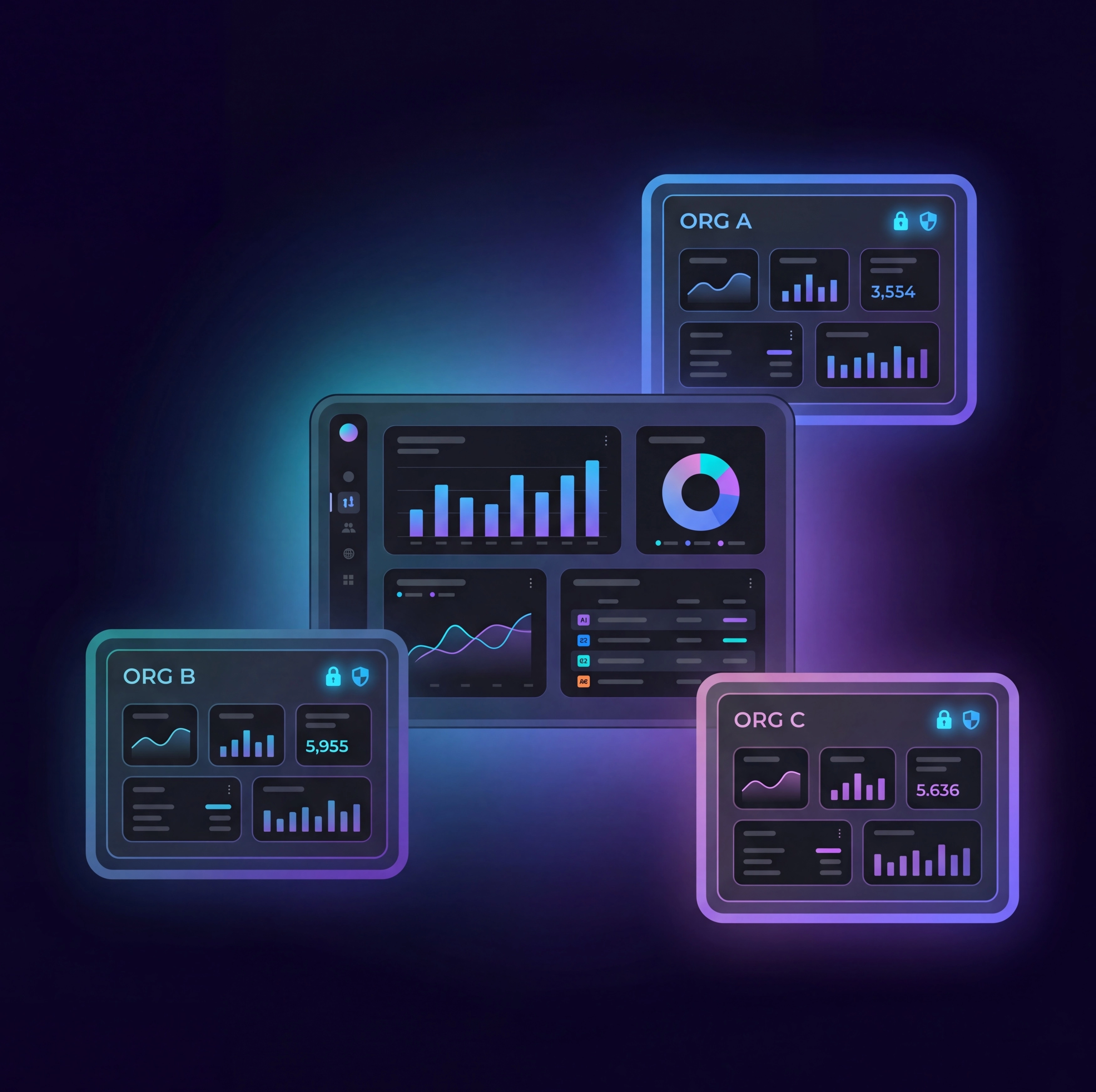 Loupe Factory Data Isolation Illustration (Dark Mode)