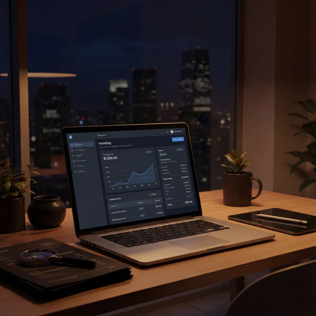 Branded invoicing for on-memo or final sales (dark)